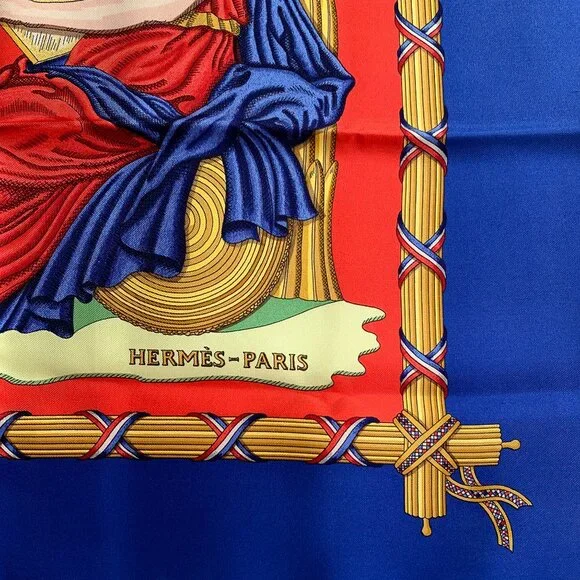 Hermès Carré 90 Republique Francaise Liberte Egalite Fraternite 1789 NWOT
